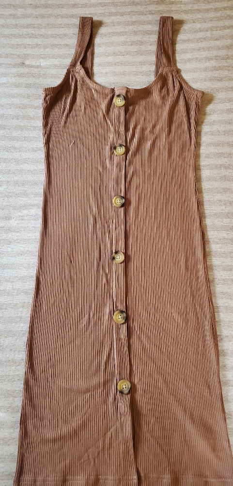 Cotton On Lola Ribbed Button Midi Dress